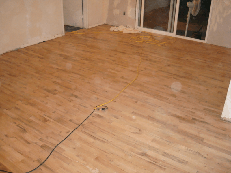 Sand and refinish of oak floors