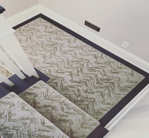 Masland nylon carpet used on black and white stairs